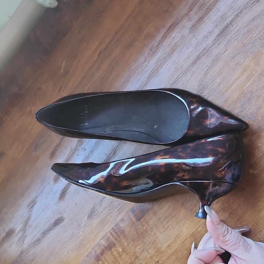 Stuart Weitzman Sonata Tortoise Shell Kitten Heel… - image 3